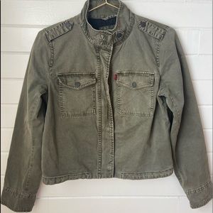 Hunter green crop jacket
